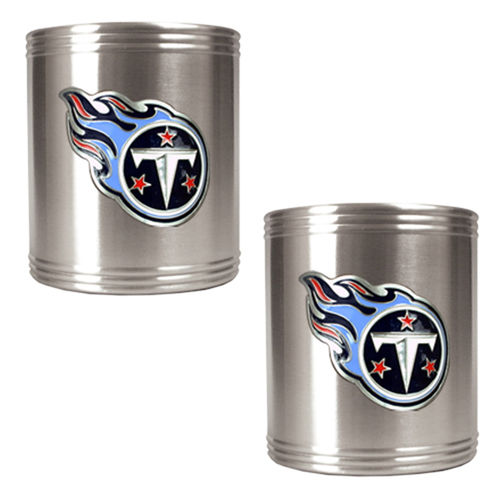 Tennessee Titans NFL 2pc Stainless Steel Can Holder Set- Primary Logo