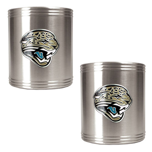 Jacksonville Jaguars NFL 2pc Stainless Steel Can Holder Set- Primary Logo