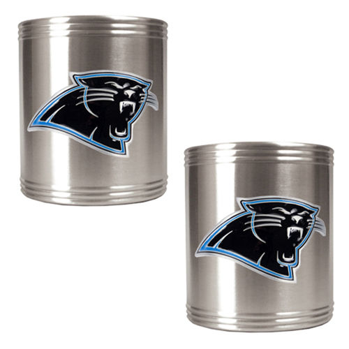 Carolina Panthers NFL 2pc Stainless Steel Can Holder Set- Primary Logo