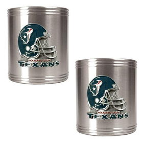 Houston Texans NFL 2pc Stainless Steel Can Holder Set- Helmet Logohouston 