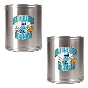 New Orleans Hornets NBA 2pc Stainless Steel Can Holder Set - Primary Logoorleans 