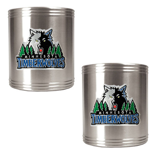Minnesota Timberwolves NBA 2pc Stainless Steel Can Holder Set - Primary Logo