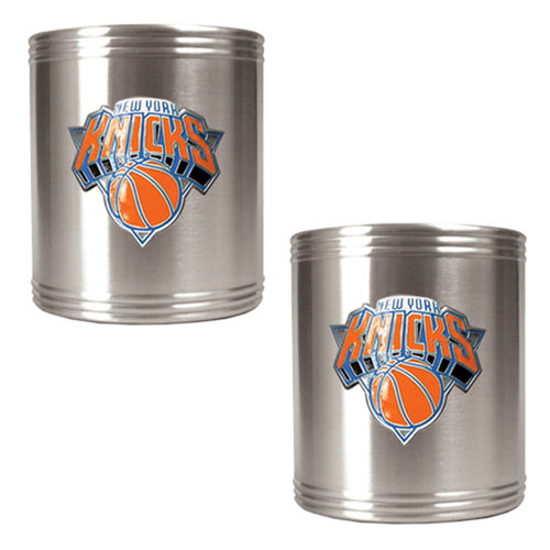 New York Knicks NBA 2pc Stainless Steel Can Holder Set - Primary Logoyork 