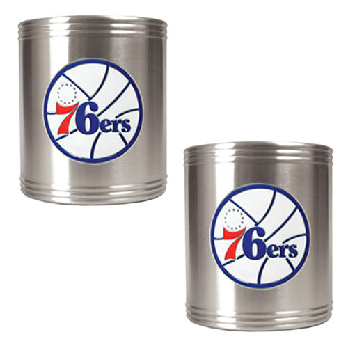 Philadelphia 76ers NBA 2pc Stainless Steel Can Holder Set - Primary Logophiladelphia 