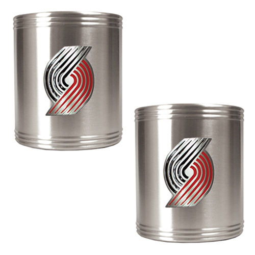 Portland Trail Blazers NBA 2pc Stainless Steel Can Holder Set - Primary Logoportland 