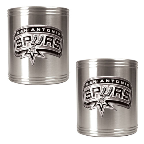 San Antonio Spurs NBA 2pc Stainless Steel Can Holder Set - Primary Logo