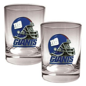 New York Giants NFL 2pc Rocks Glass Set - Helmet logoyork 
