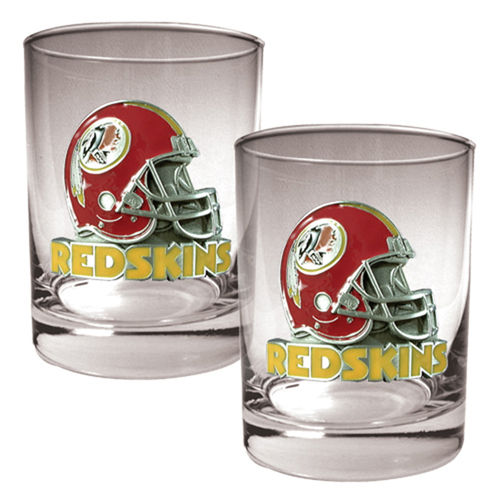 Washington Redskins NFL 2pc Rocks Glass Set - Helmet logowashington 