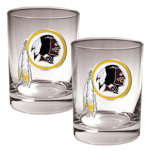 Washington Redskins NFL 2pc Rocks Glass Set - Primary logowashington 