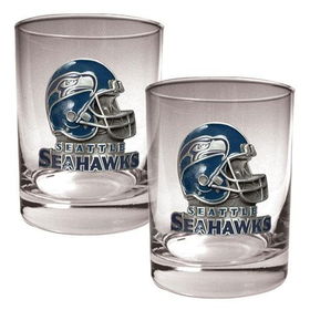 Seattle Seahawks NFL 2pc Rocks Glass Set - Helmet logoseattle 