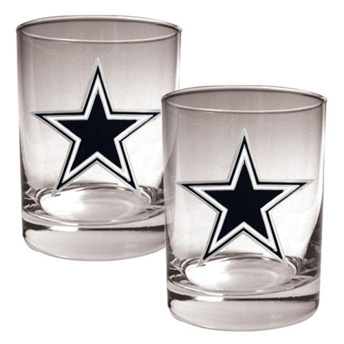 Dallas Cowboys NFL 2pc Rocks Glass Set - Primary logodallas 