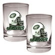 New York Jets NFL 2pc Rocks Glass Set - Helmet logo