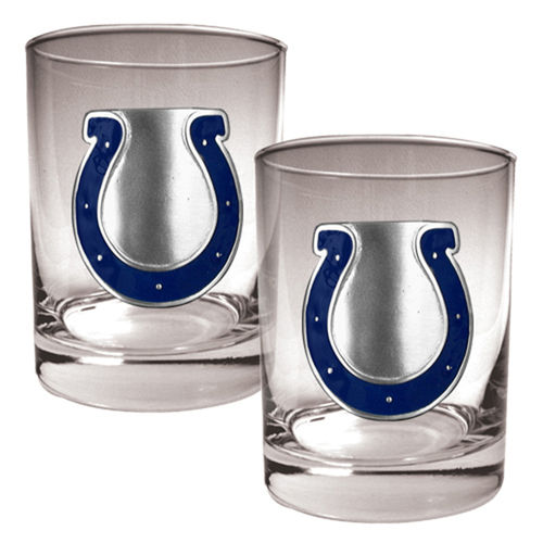 Indianapolis Colts NFL 2pc Rocks Glass Set - Primary logo