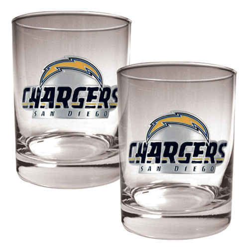 San Diego Chargers NFL 2pc Rocks Glass Set - Primary logo