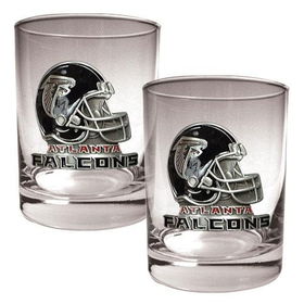 Atlanta Falcons NFL 2pc Rocks Glass Set - Helmet logoatlanta 