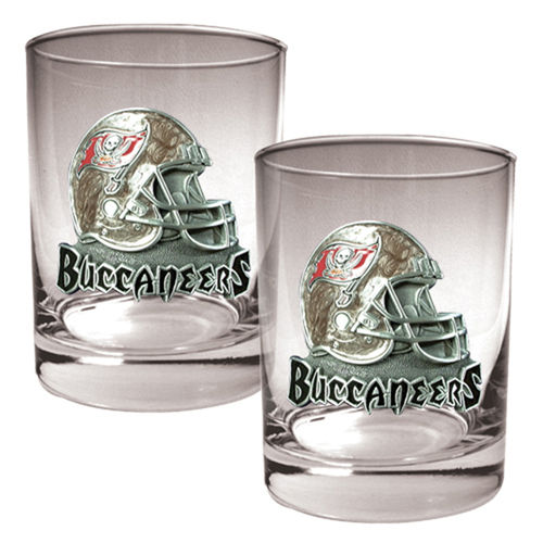 Tampa Bay Buccaneers NFL 2pc Rocks Glass Set - Helmet logo