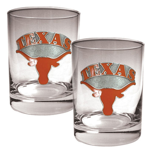 Texas Longhorns NCAA 2pc Rocks Glass Settexas 