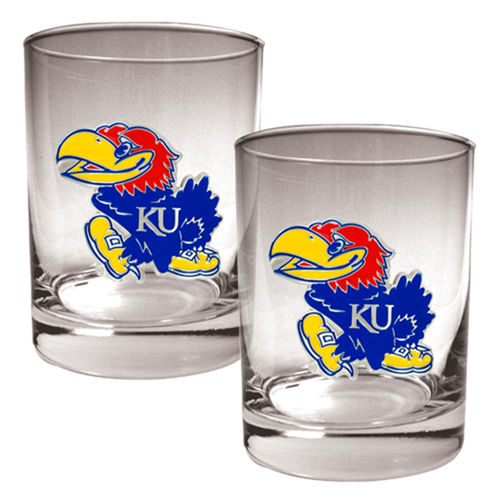 Kansas Jayhawks NCAA 2pc Rocks Glass Setkansas 