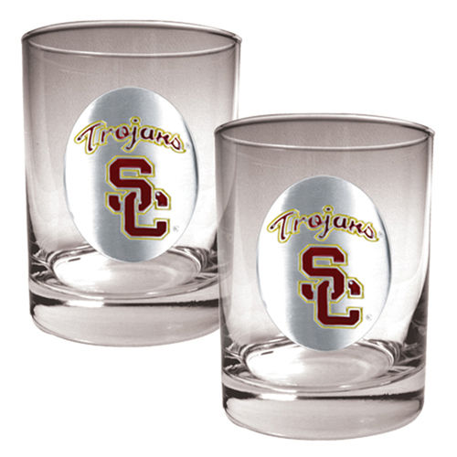 USC Trojans NCAA 2pc Rocks Glass Setusc 