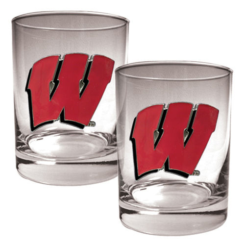 Wisconsin Badgers NCAA 2pc Rocks Glass Setwisconsin 