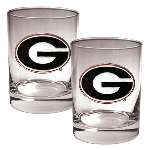 Georgia Bulldogs NCAA 2pc Rocks Glass Setgeorgia 