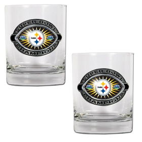 Pittsburgh Steelers NFL Super Bowl 43 2pc Rocks Glass Setpittsburgh 