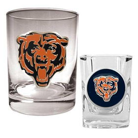 Chicago Bears NFL Rocks Glass & Shot Glass Set - Primary logochicago 