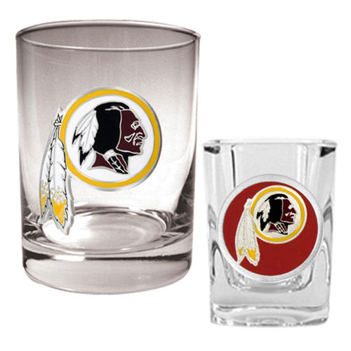 Washington Redskins NFL Rocks Glass & Shot Glass Set - Primary logowashington 