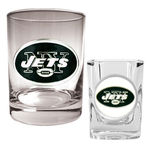 New York Jets NFL Rocks Glass & Shot Glass Set - Primary logo