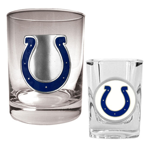 Indianapolis Colts NFL Rocks Glass & Shot Glass Set - Primary logo