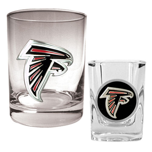 Atlanta Falcons NFL Rocks Glass & Shot Glass Set - Primary logo