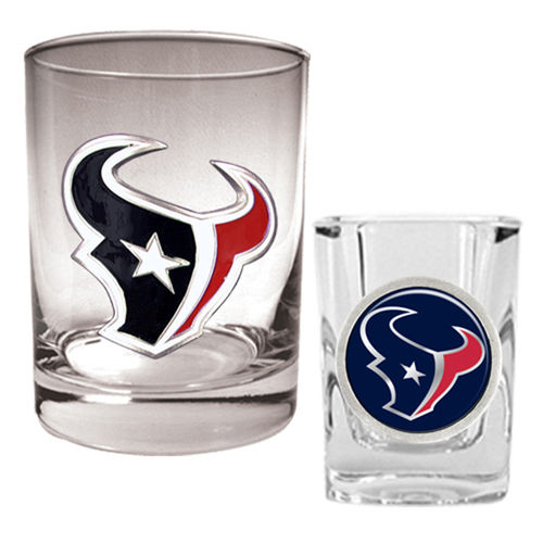 Houston Texans NFL Rocks Glass & Shot Glass Set - Primary logo