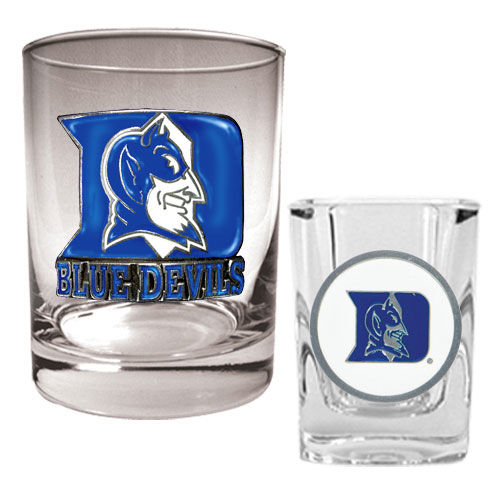 Duke Blue Devils NCAA Rocks Glass And Shot Glass Setduke 