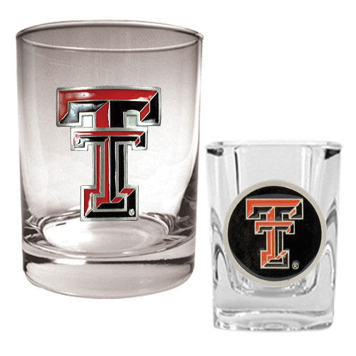 Texas Tech Red Raiders NCAA Rocks Glass And Shot Glass Settexas 