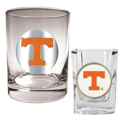 Tennessee Volunteers NCAA Rocks Glass And Shot Glass Settennessee 
