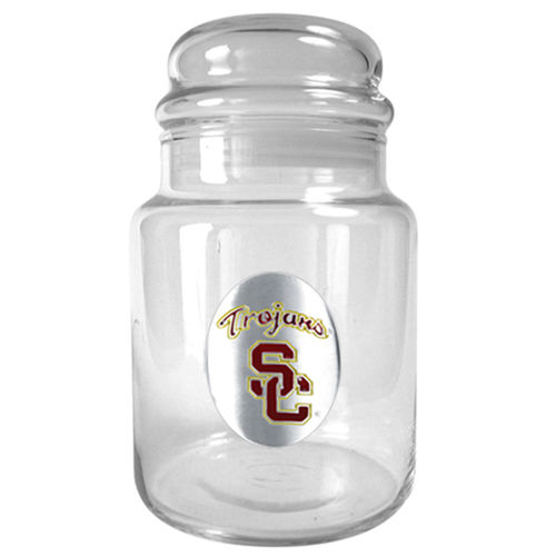 USC Trojans NCAA 31oz Glass Candy Jar - Primary Logousc 