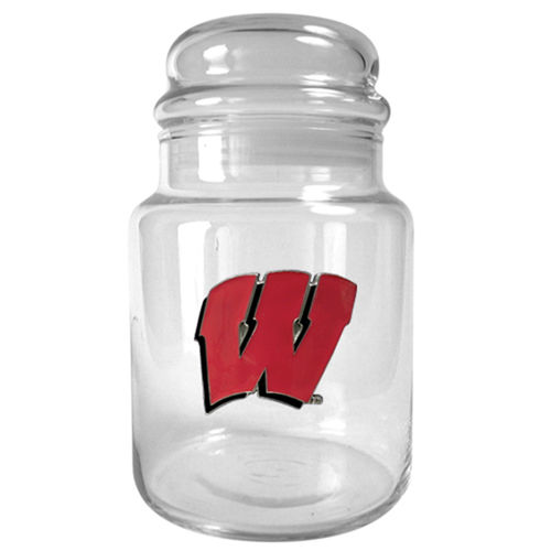 Wisconsin Badgers NCAA 31oz Glass Candy Jar - Primary Logowisconsin 