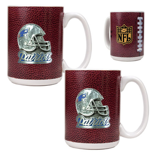 New England Patriots NFL 2pc Gameball Ceramic Mug Set - Helmet logoengland 