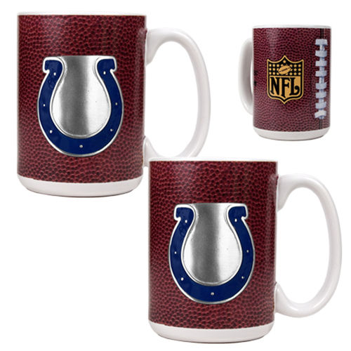 Indianapolis Colts NFL 2pc Gameball Ceramic Mug Set - Primary logo