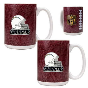 San Diego Chargers NFL 2pc Gameball Ceramic Mug Set - Helmet logosan 