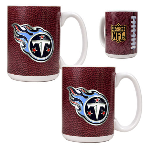 Tennessee Titans NFL 2pc Gameball Ceramic Mug Set - Primary logotennessee 