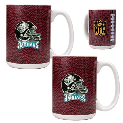 Jacksonville Jaguars NFL 2pc Gameball Ceramic Mug Set - Helmet logo