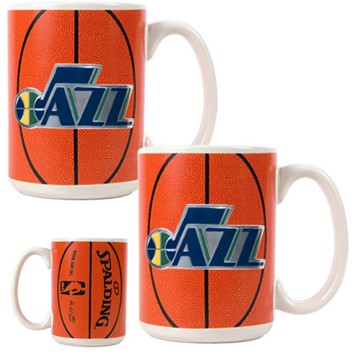 Utah Jazz NBA 2pc Ceramic Gameball Mug Set - Primary Logo