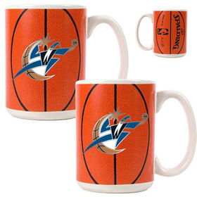 Washington Wizards NBA 2pc Ceramic Gameball Mug Set - Primary Logowashington 