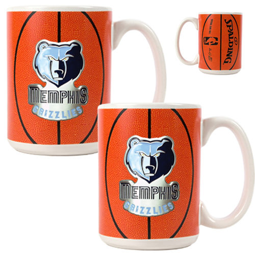 Memphis Grizzlies NBA 2pc Ceramic Gameball Mug Set - Primary Logomemphis 