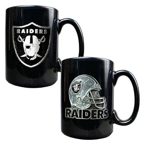 Oakland Raiders NFL 2pc Coffee Mug Set-Helmet/Primary Logooakland 