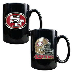 San Francisco 49ers NFL 2pc Coffee Mug Set-Helmet/Primary Logosan 