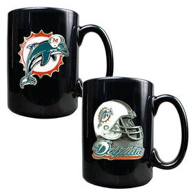 Miami Dolphins NFL 2pc Coffee Mug Set-Helmet/Primary Logomiami 