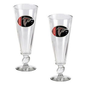 Atlanta Falcons NFL 2pc Pilsner Glass Set with Football on stem - Oval Logoatlanta 