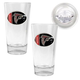 Atlanta Falcons NFL 2pc Pint Ale Glass Set with Football Bottom - Oval Logoatlanta 